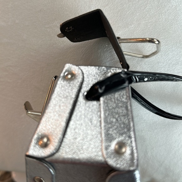 Vintage Silver Little Bag with Black Strap - Picture 9 of 12